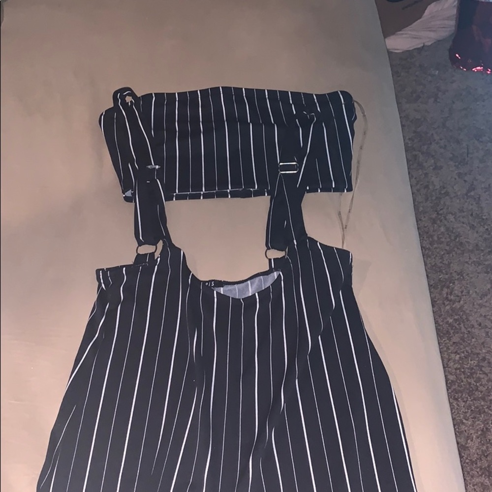Black and white pinstripe jumper